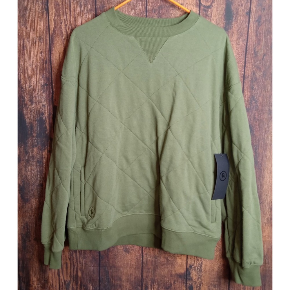 Backcountry NWT Quilted Crew‎ Neck Sweatshirt Men's Medium Green